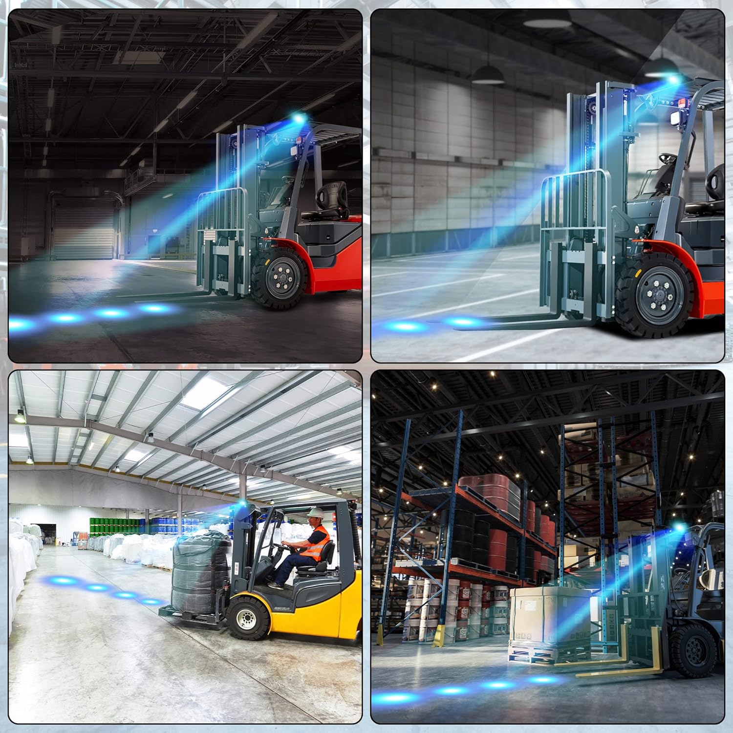 eTzone New Dynamic Forklift Lights Blue Forklift Spotlight Warehouse Pedestrian Warning Lights 10W DC 12-100V