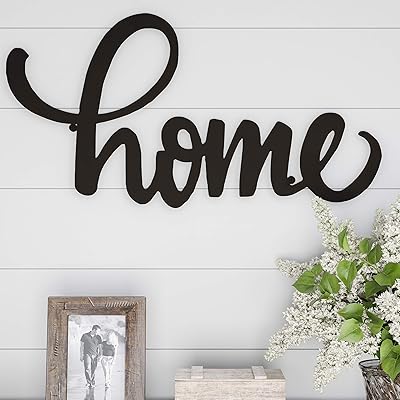 Lavish Home Metal Cutout Wall Sign-3D Word Art Home Accent Decor-Perfect for Modern Rustic or Vintage Farmhouse Style, Dar...