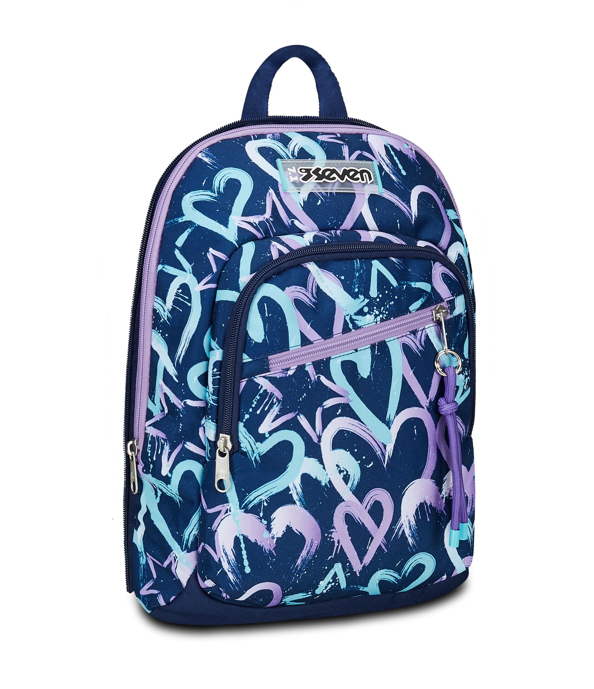 Seven Zaino Scuola Adavanced Detach, Viola Blu, Crystal Purple, Doppio Scomparto Con Tasca Staccabile Uso Zainetto, Tasca Porta PC, Tasca Porta Borraccia, Zaino Medie e Superiori, Bambina Ragazza