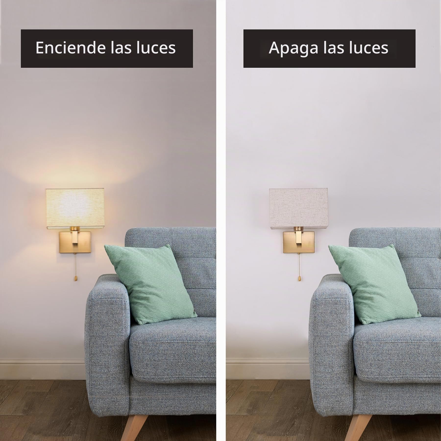Moderno Dorado 2 Piezas con Pantalla Textil Apliques de Pared, con Interruptor Cremalleras Lámpara de Pared Negro Amarillo Poste de Luz Apto Para de Interior Asillo Salón Hotel