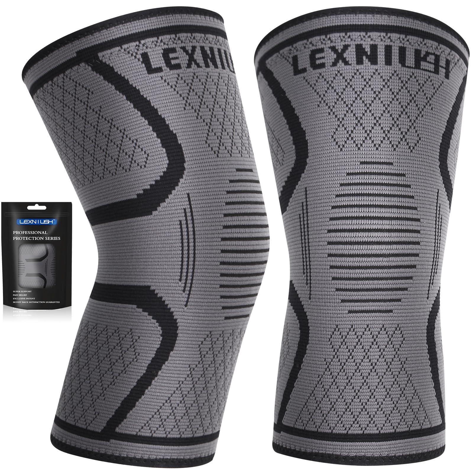 Ginocchiera Ortopedica per Uomo/Donne, 2 Pezzi tutore ginocchio per Artrosi, Menisco Lesionato, Lesioni dei Legamenti, Fascia Ginocchiere Sportiva, Palestra, Supporto per Ginocchio(3XL)