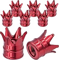 Vista 16 de 4 piezas tapas de vástago de válvula de neumático con corona, con anillo de goma, tapa de válvula de aire de neumático de plástico con núcleo