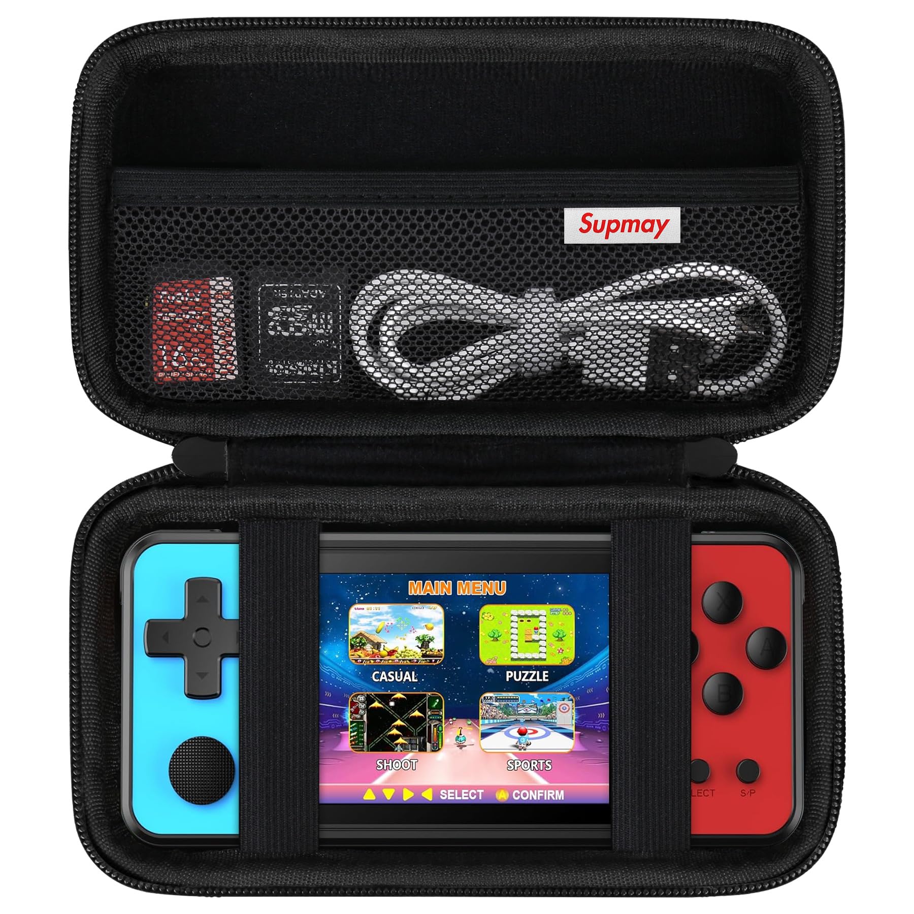 Supmay Carrying Case Compatible with KAVOYI/Beico/TEBIYOU 32 Bit Handheld Games for Kids, Portable Arcade Gaming Player Storage Holder Travel Bag with