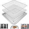 Toaster Oven Replacement Parts Accessories for Gourmia GTF7655 GTF7350 GTF7460, 3 IN 1 Tray Basket Rack Kit for Gourmia Digital Toaster Oven Air Fryer 17 Cooking Presets French Door 1700W 24L