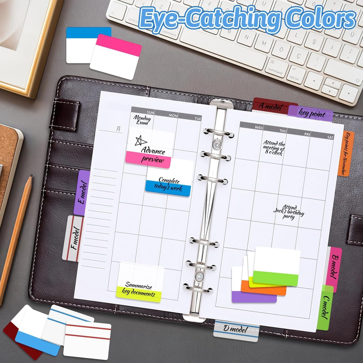 Waytex 200 Marque-pages plastifiés repositionnables 10 mini blocs de 20 notes adhésives couleurs