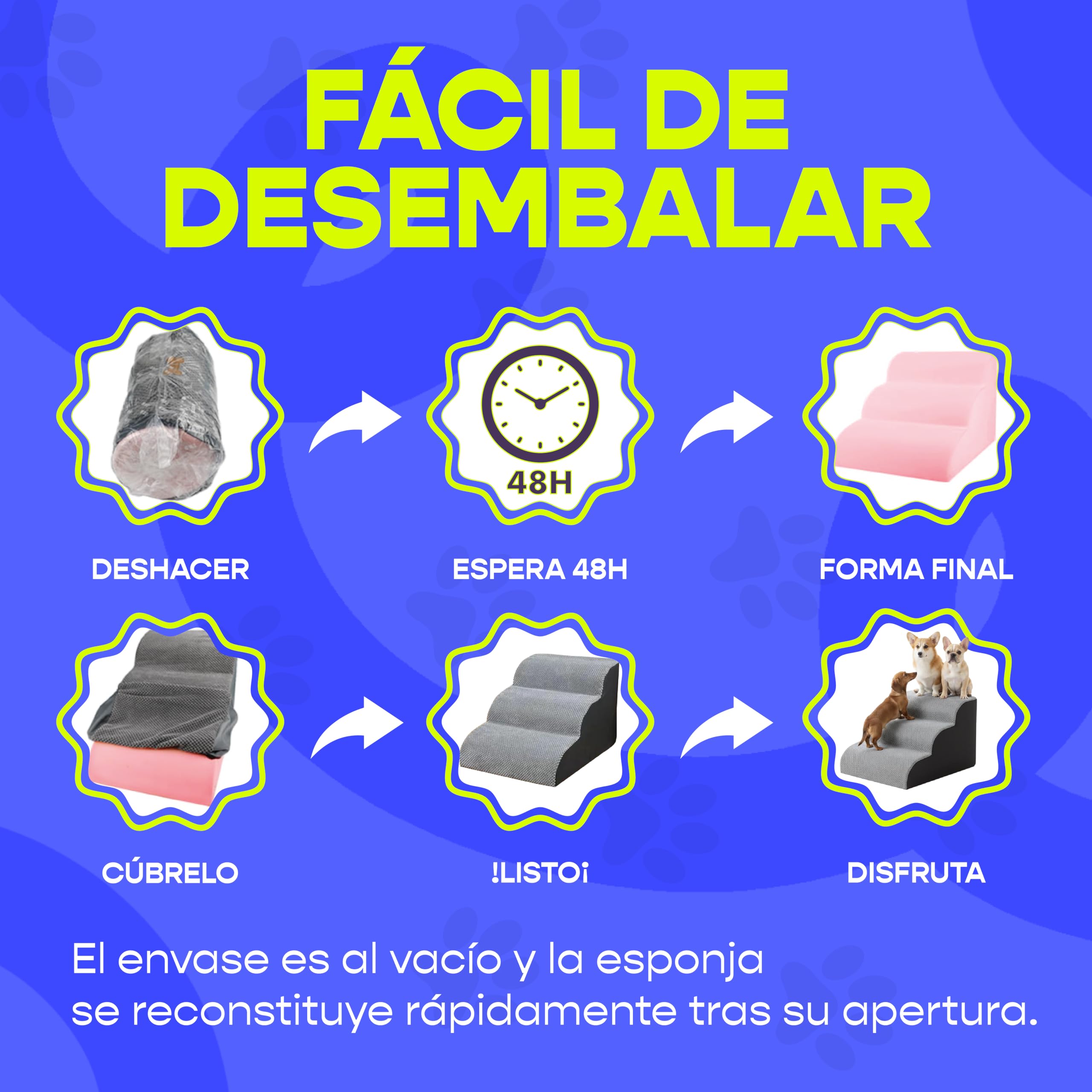 Escalera para Perros y Gatos | Rampa Mascotas Antideslizantes para Sofá y Cama | Diseño Estable, Seguro y Ergonómico | Ideal para Mascotas Pequeñas, Mayores o con Movilidad Reducida