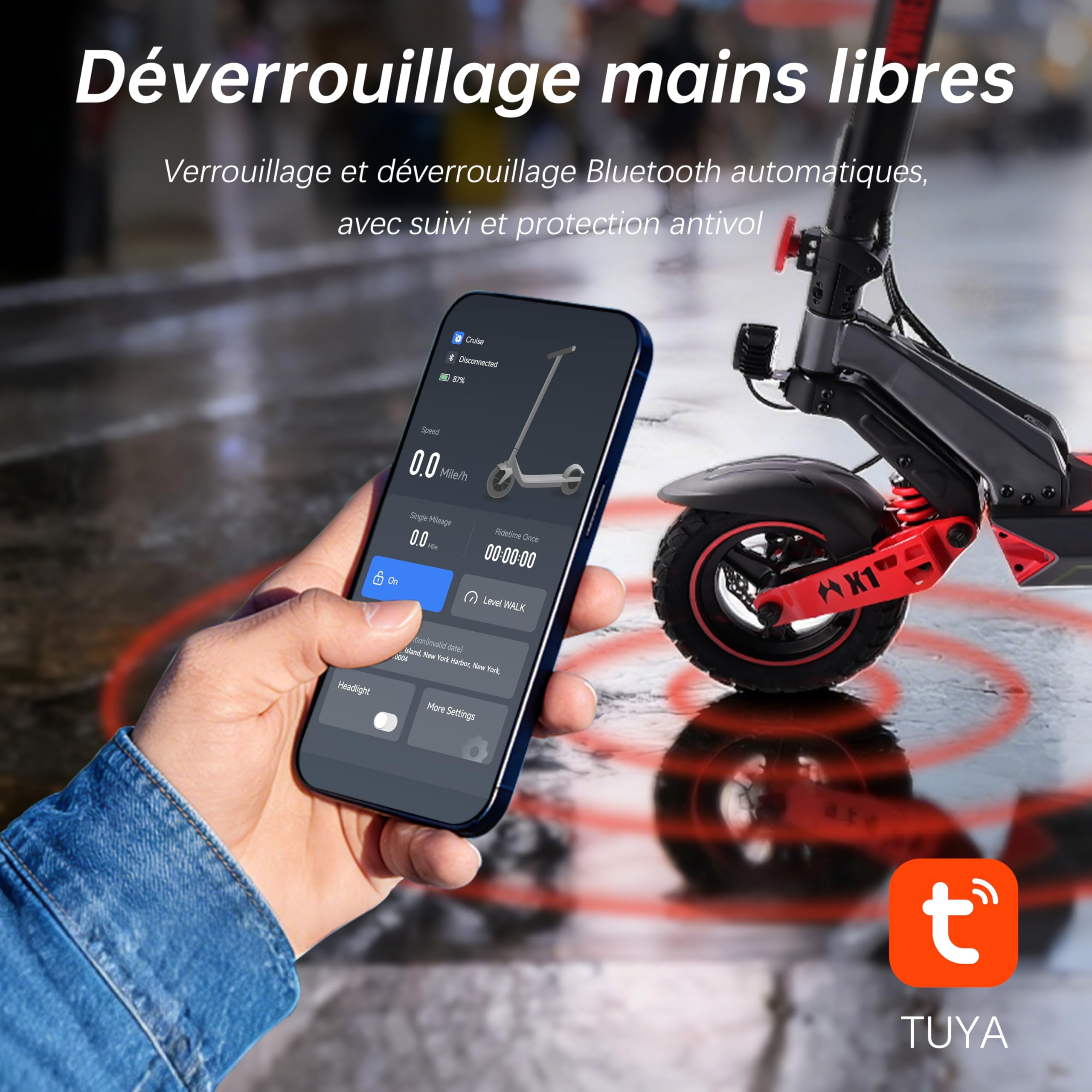 D3 Patinete Eléctrico Adulto Todo Terreno, Patinete con Batería 48V 15Ah de Gran Autonomía, Neumáticos de Vacío 10 Pulgadas, Doble Suspensión de Resorte & Frenos de Disco Fiable