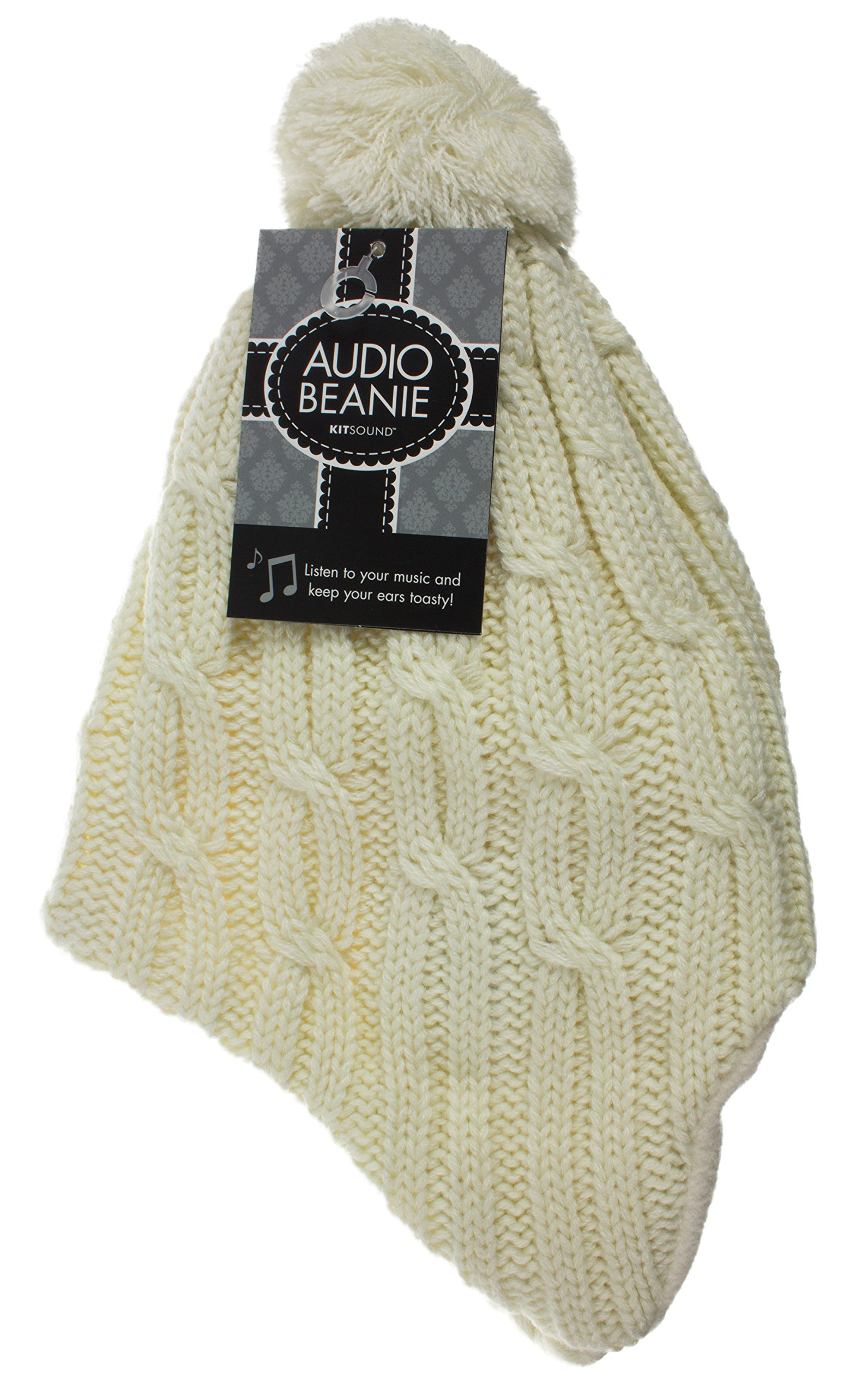 KitSound KSBEPCC Casque Intra-auriculaire Bonnet péruvien tricoté avec Pompon pour iPhone, iPod, iPad Mini et Lecteur MP3