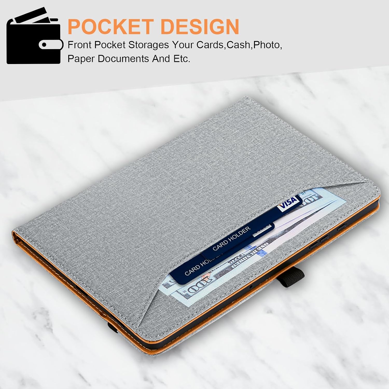 for Samsung Galaxy Tab A9 Plus Case Multiangle Stand for Samsung Tab A9 Plus Tablet Case 11 Inch SM-X210/SM-X216/SM-X218,Gray image 3