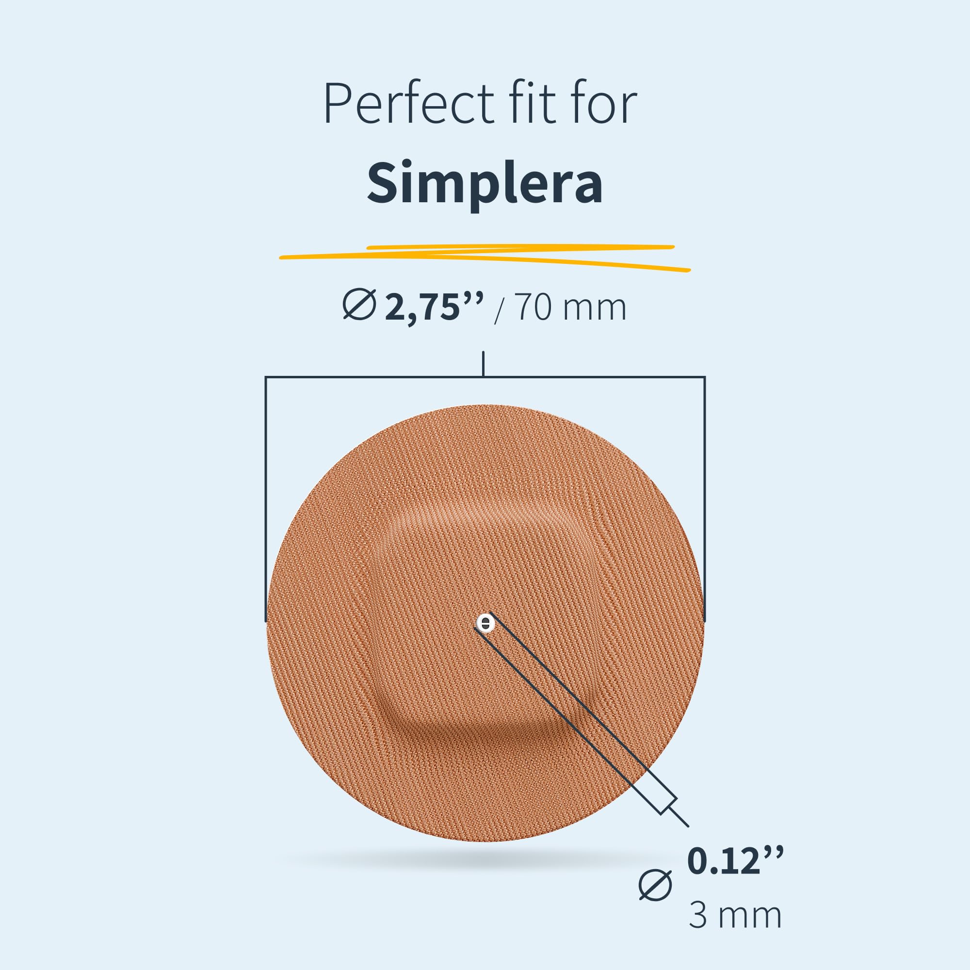MySweetStitch – 10–25× Cerotto Simplera rotondo, overpatch Ø 70 mm, delicato sulla pelle, impermeabile e traspirante (Beige, 25)