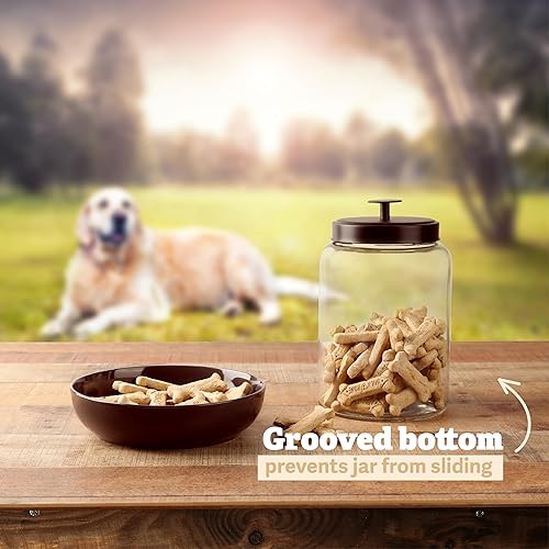 Miniatura 4 de Tarro de cristal para galletas de 1 galón con tapas de metal negro mate, recipiente hermético de almacenamiento, ideal para alimentos, golosinas,