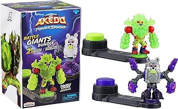 Legends of Akedo Powerstorm Giants Bundle 2 Giants Battling Warriors Tremor Fist Tailwhip Versus Bucktooth with Double Strike Armor and 2 Button Bash Controllers in the one Pack