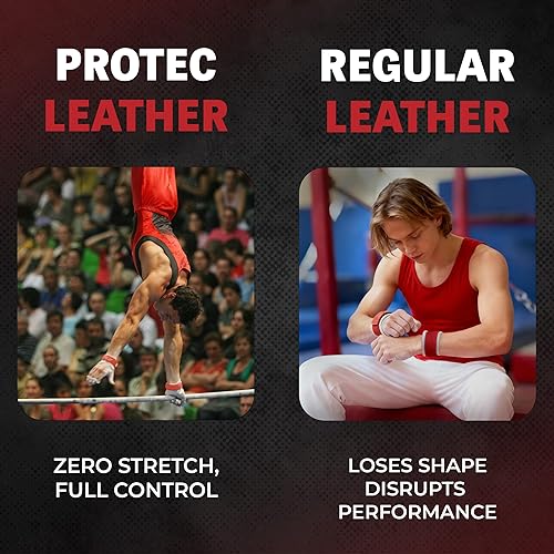 Miniatura 8 de Reisport Protec High Bar Gymnastics Grips for Men - Triple Strength Leather Hand Grips for Gymnastics Bars - Gymnastics Equipment & Accessories for