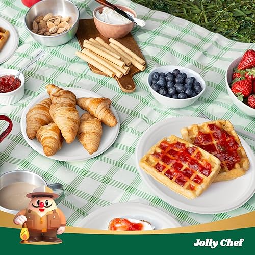 Miniatura 9 de JOLLY CHEF Platos 100% compostables resistentes de 9 pulgadas (paquete de 300) platos de papel blanco desechables ecológicos hechos de bagazo