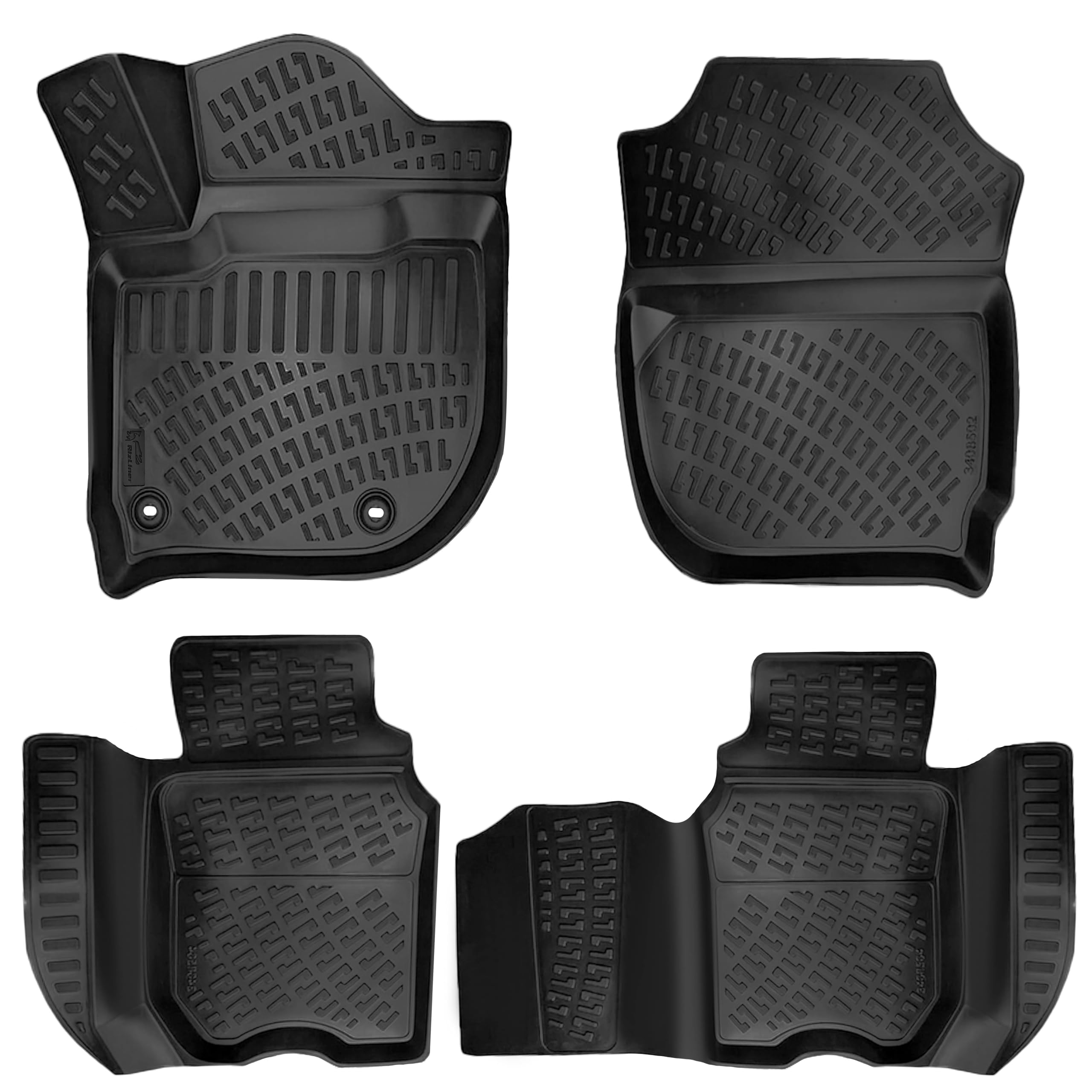 RizLiner Hyundai Ioniq 5 Unmovable Console 2022-2026 (No Movable Console) Floor Mats 3D Custom Fit Rubber Car Mats All Weather Laser Measured Floor Liners Heavy Duty Waterproof (Front & Rear) — view 34
