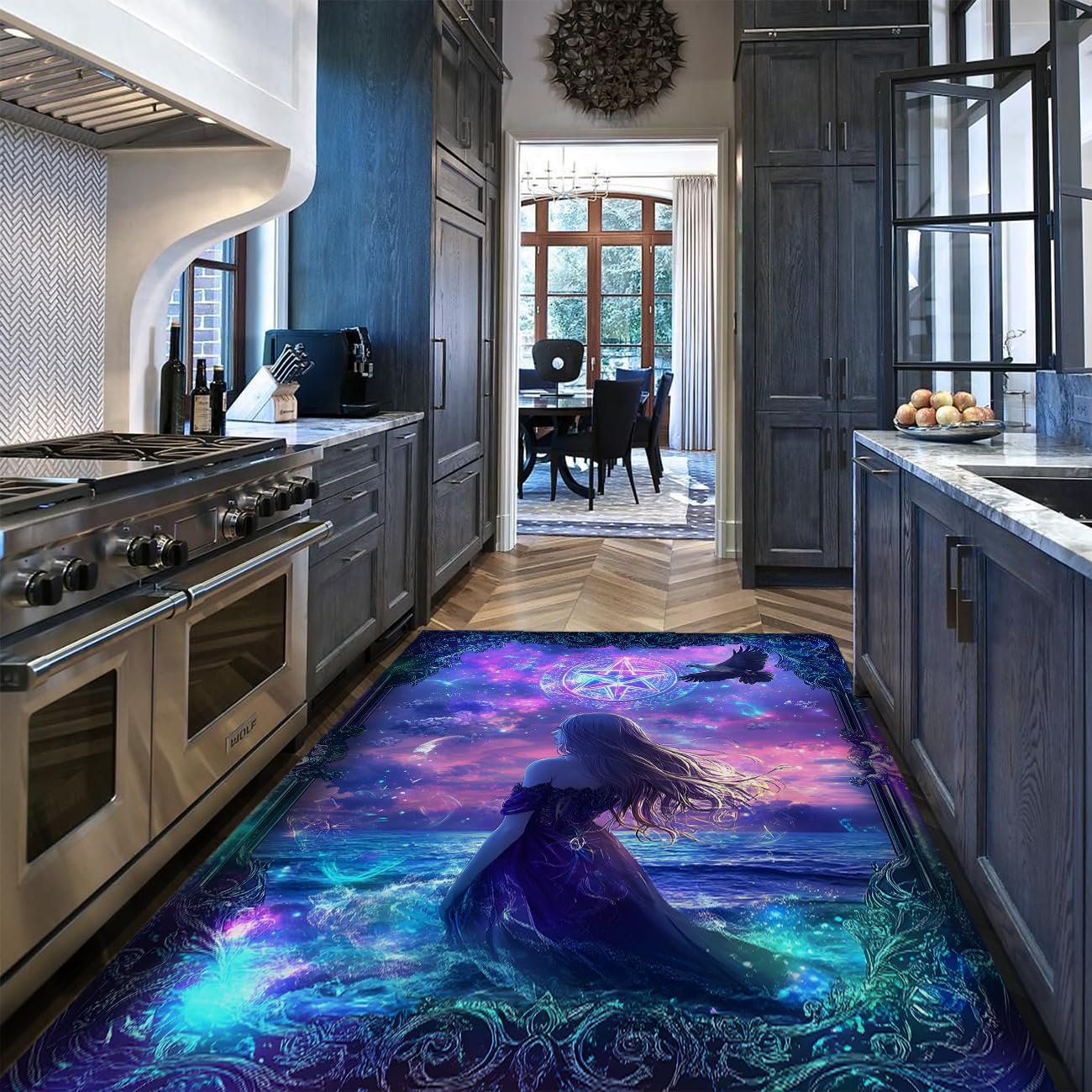 Tapis de cuisine Starry Sea 160x230cm lavable grand format pour le couloir