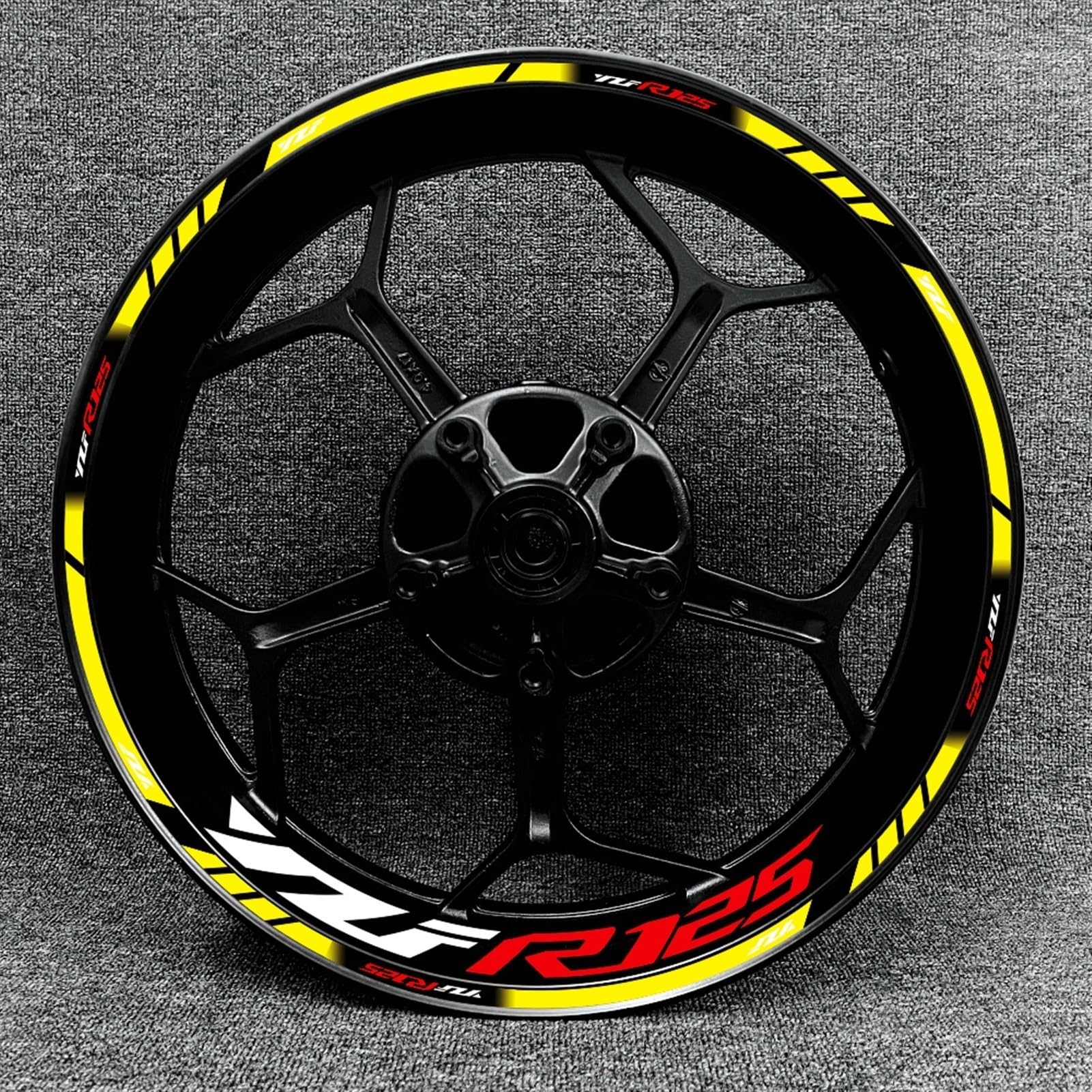 Motorcycle Front and Rear Tire Rim Reflective Decals Waterproof Stickers Accessories for Yamaha YZF R125 Decorative(Color8)