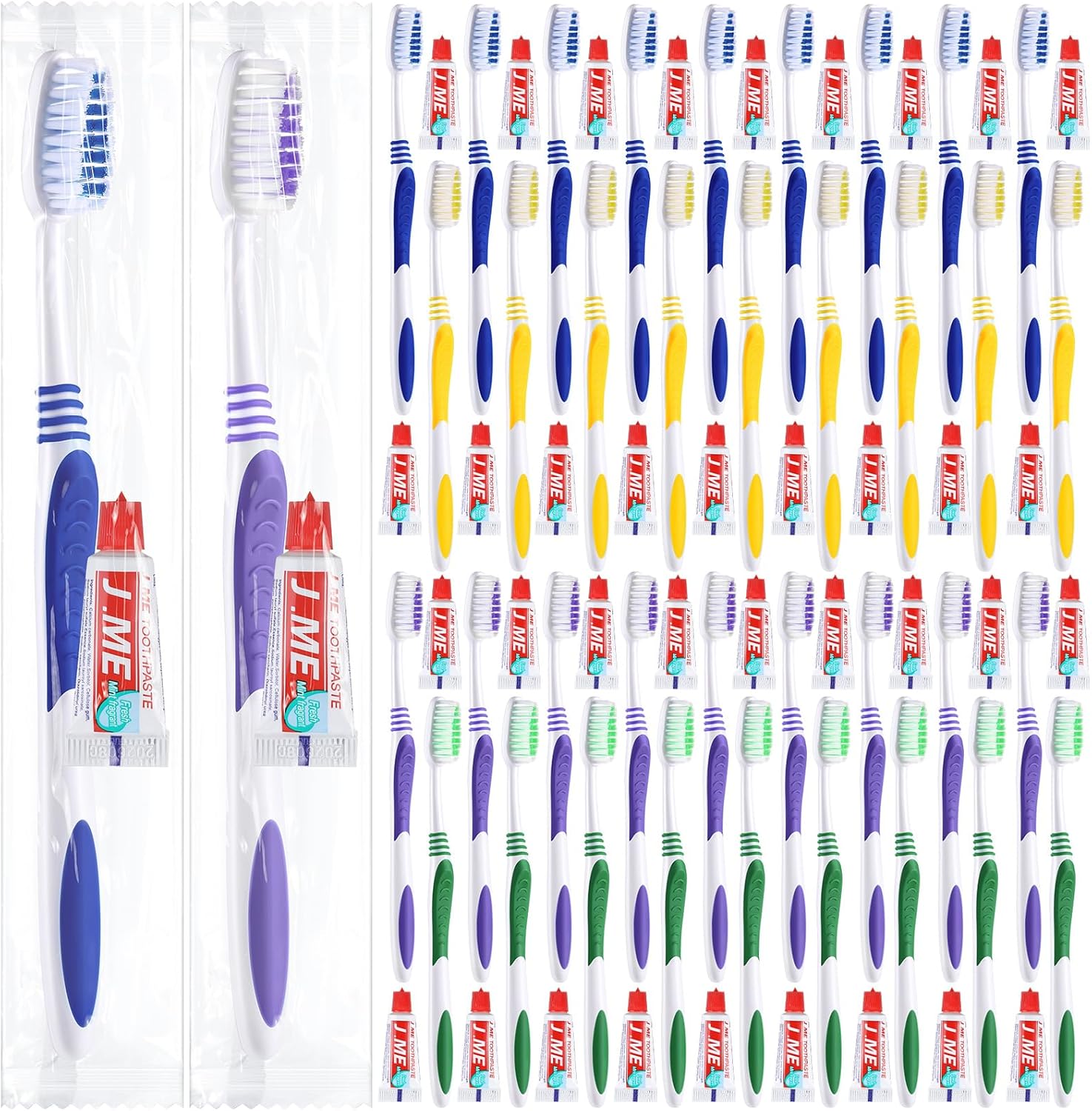 Baderke 200 Pcs Disposable Toothbrushes with Toothpaste