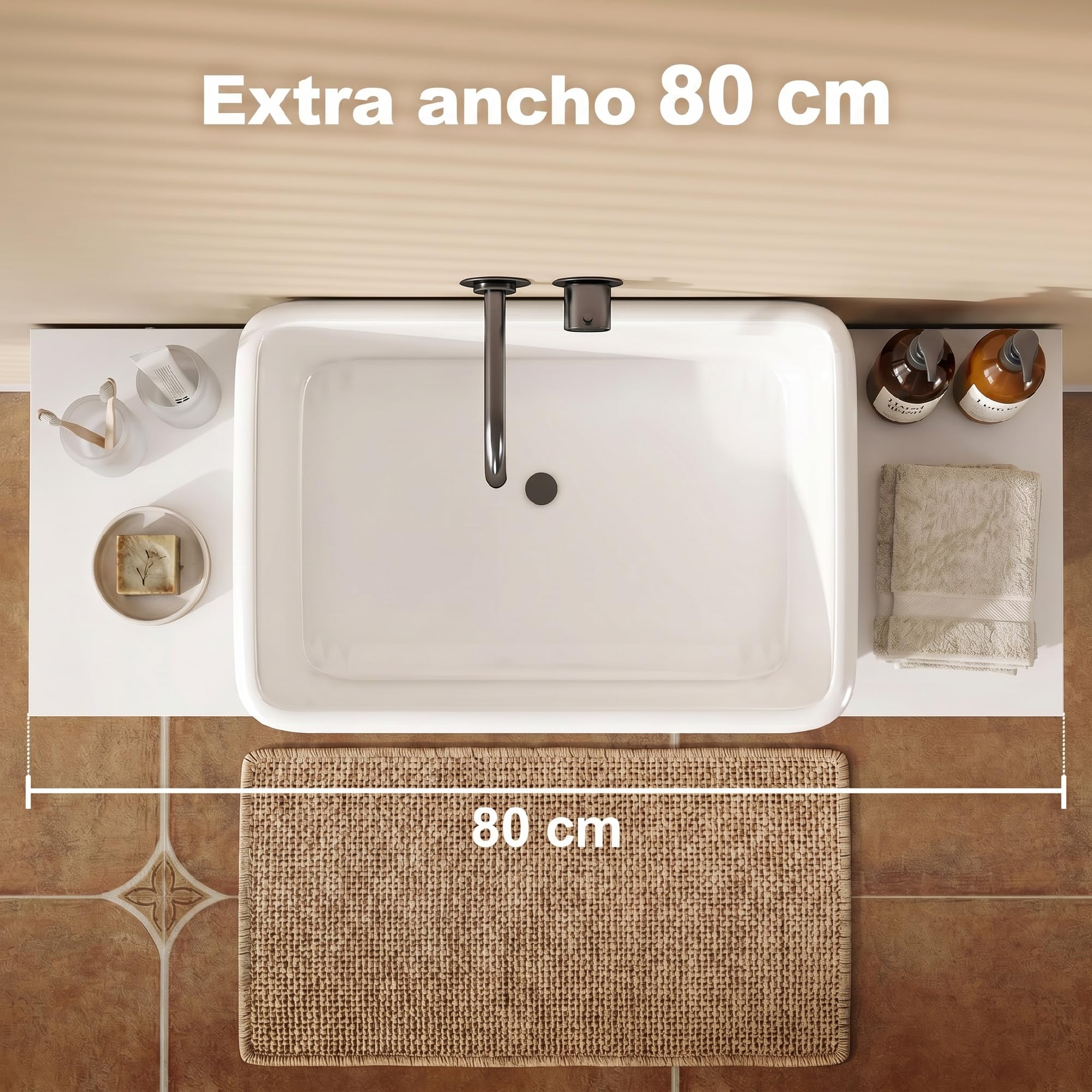 HOMCOM Mueble Bajo Lavabo, Mueble de Baño con 2 Cajones, Armario de Baño de Pie, Estilo Moderno, para Lavabo sin Pedestal, 80x30x60 cm, Blanco