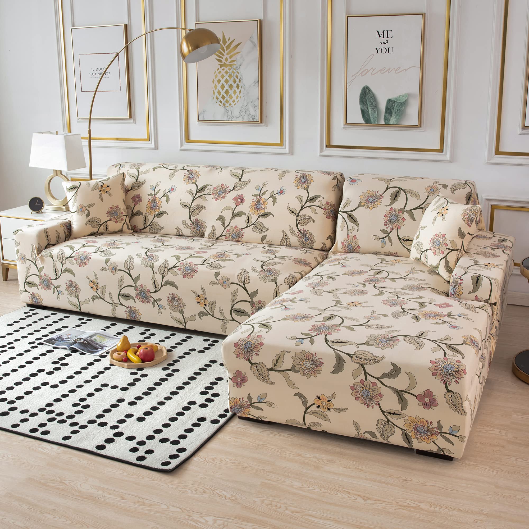 ARNTY Sofa Cover Sofa Covers, Stretch Fabric Protector For 1/2/3/4 Seater Living Room (3 Seater Cover:181-230cm,Gray-Feather ARNTY Sofa Cover Sofa Covers, Stretch Fabric Protector For 1/2/3/4 Seater Living Room (3 Seater Cover:181-230cm,Gray-Feather