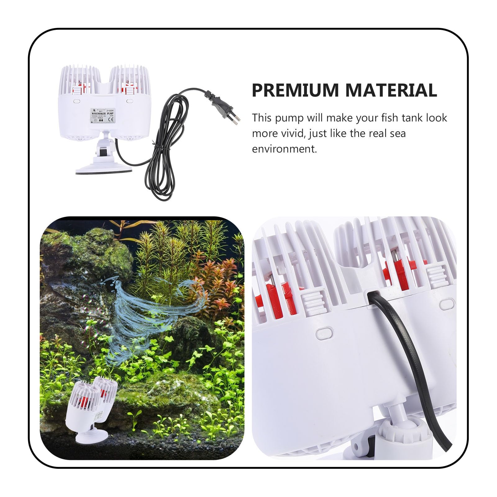GALPADA Wellenpumpe aus Kunststoff mit 15000l/h Durchfluss Geräuschlose Aquarium Pumpe mit Dichtem Filterdeckel und Temperaturausgleich für Fischbecken