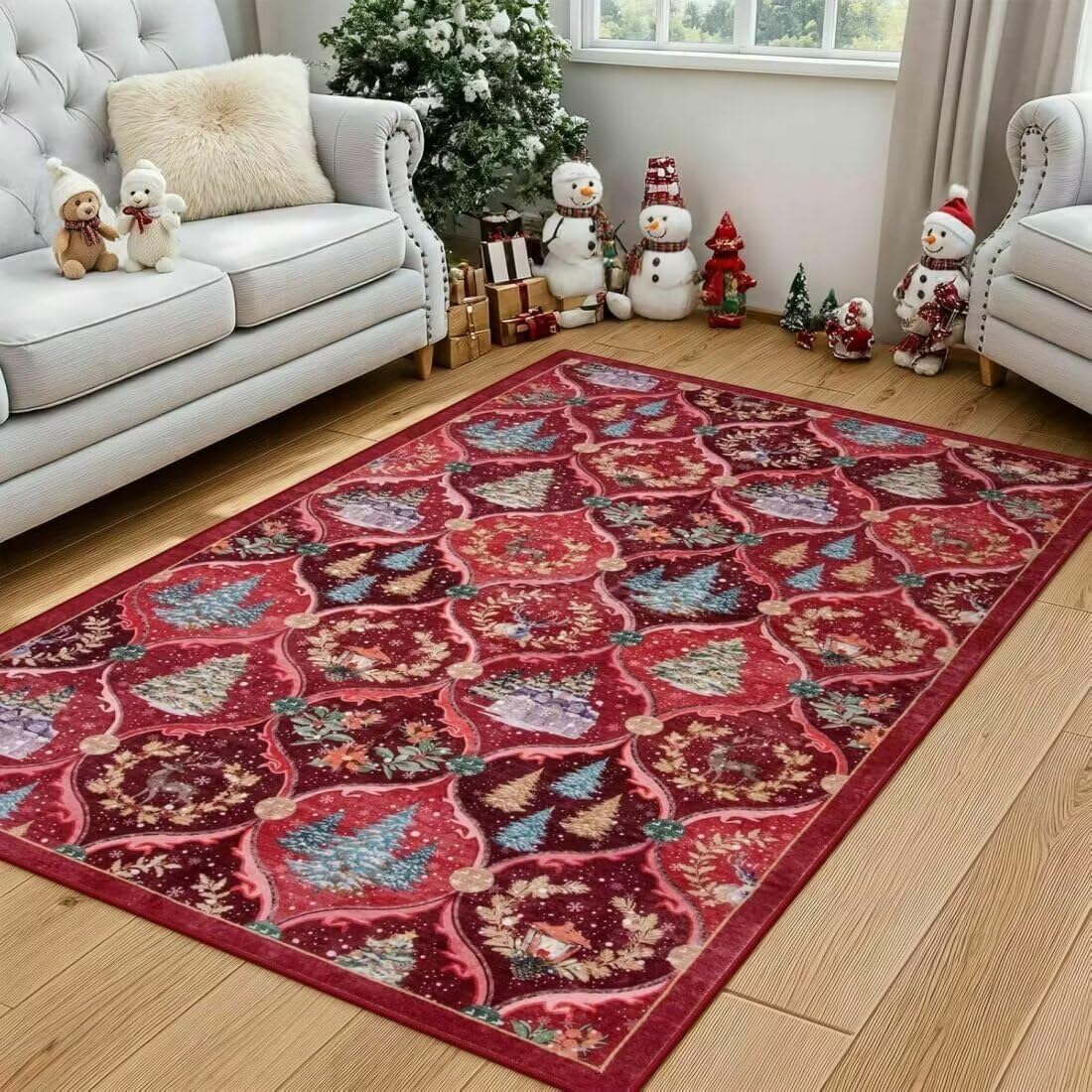 Tapis Priere Pliable Décoration de noël Style Salon Chambre Tapis antidérapant résistant à l'usure Lavable 300X400CM