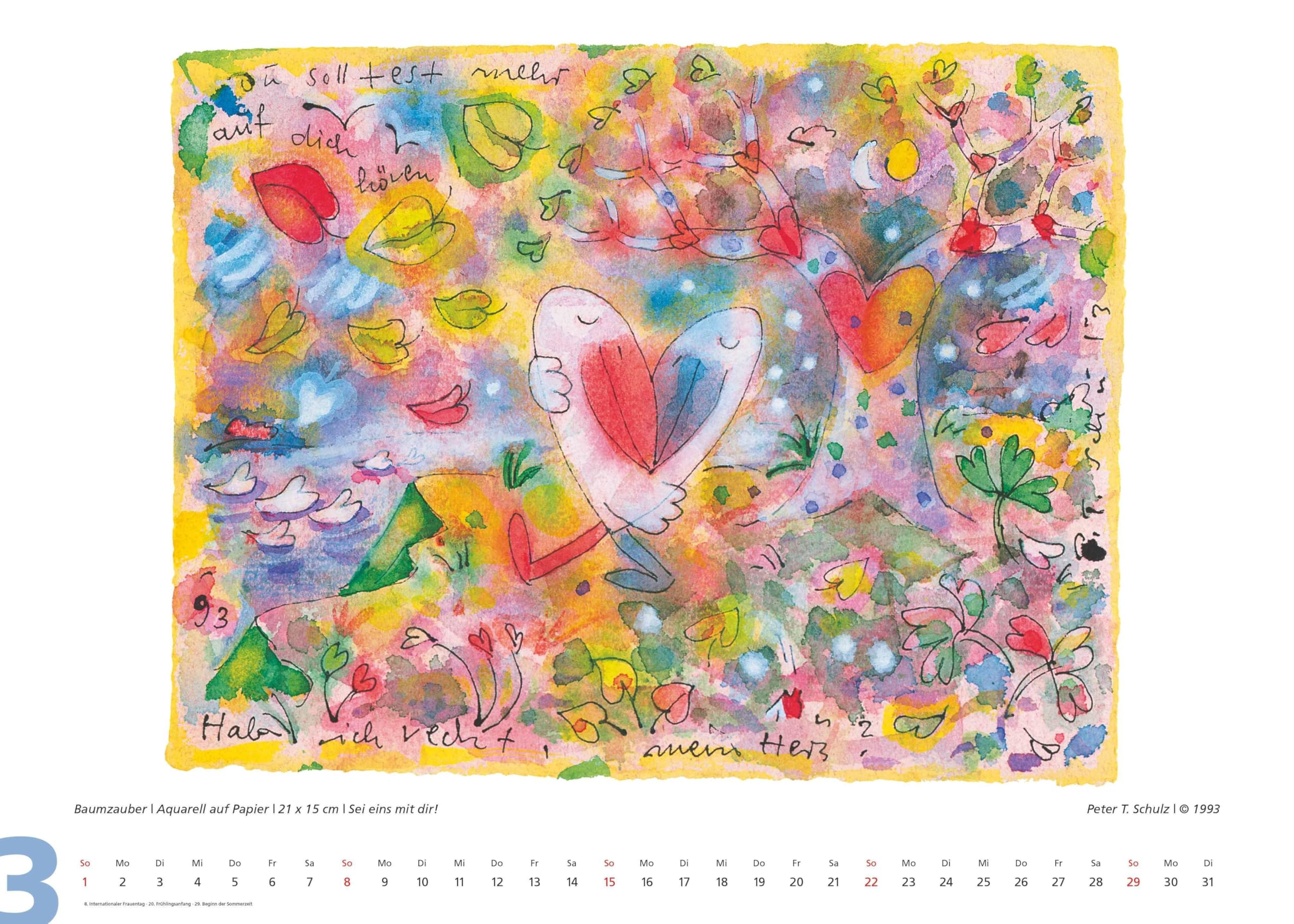 DUMONT - Herzklopfen 2026 – Wandkalender 70x50 cm mit 12 Malereien von Peter T. Schulz („Der Olle Hansen“) und hintersinnigen Zitaten