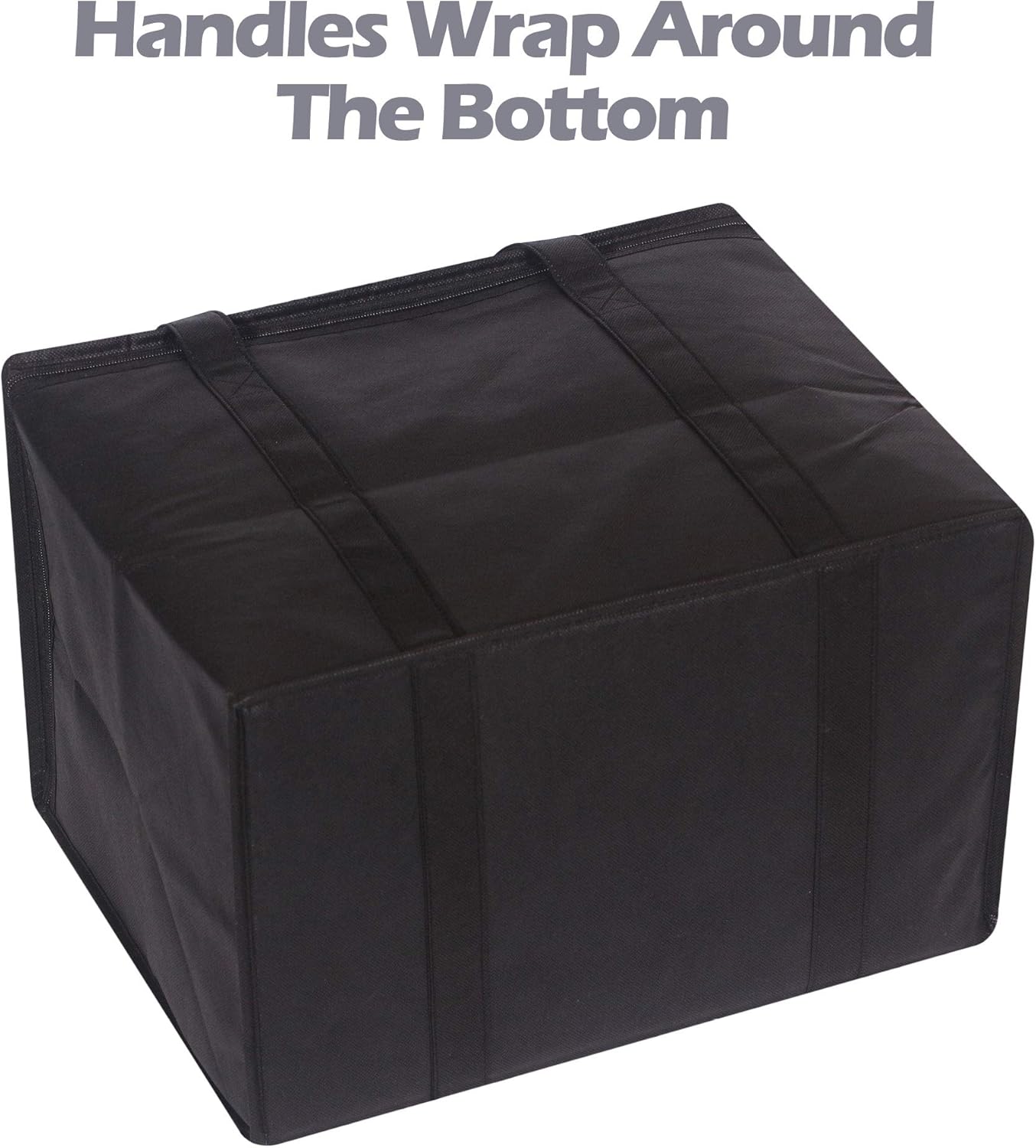 Set of 6 Large Insulated Reusable Grocery Bags with Sturdy Zipper and Handles, Foldable Washable Heavy Duty Cooler Totes for Hot or Cold Food Delivery, Groceries, Travel, Shopping - Image 6