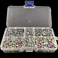 Vista 6 de 500 juegos de remaches de cristal de circonia cúbica de colores mezclados, remaches rápidos, remaches rápidos, tachuelas de color plateado