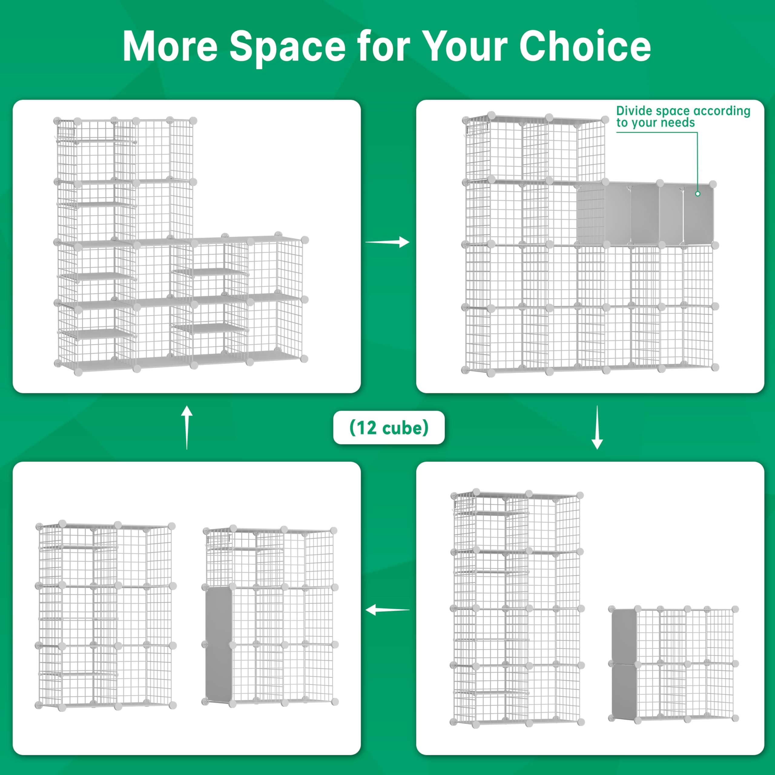 Snapklik.com : Wire Cube Storage Organizer, 12 Cubes Converted Into 14 ...