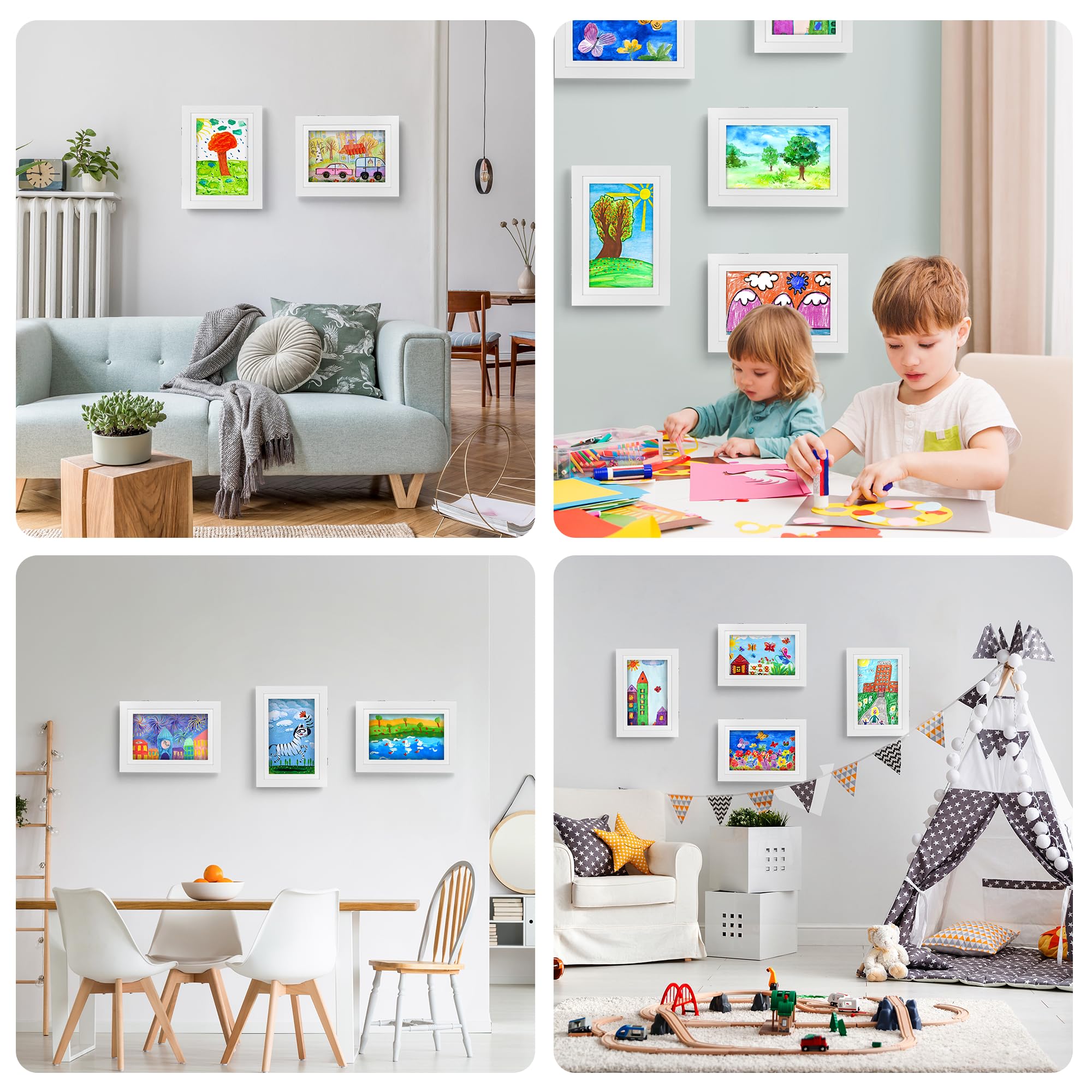 Cadres photos artistiques pour enfants A4 rechargeable 50-150 feuilles blanc