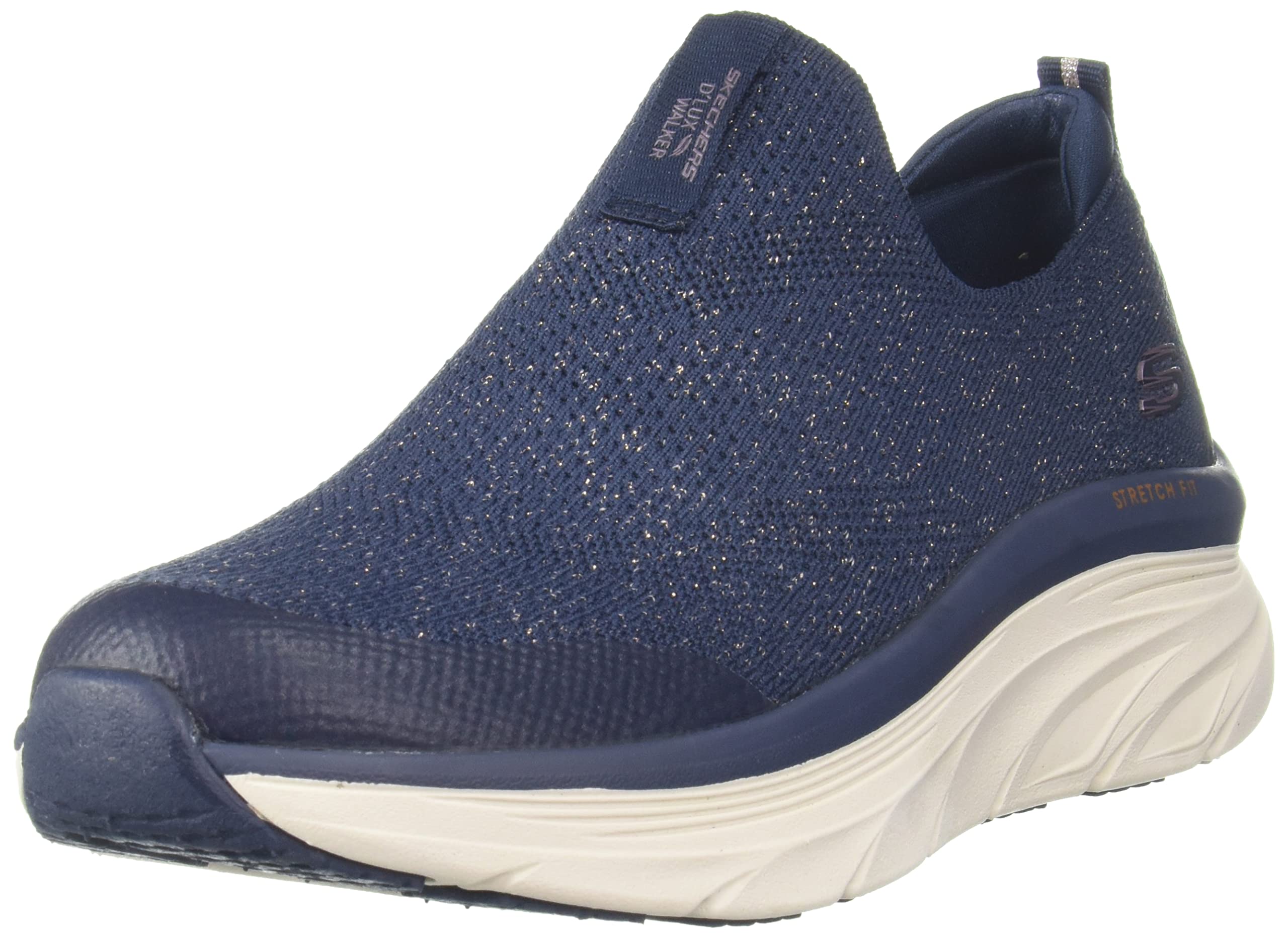 Skechers Womens DLUX Walker-OUTSHINING Navy/Rose Gold Sneaker (149310-NVRG) (B09C8YN37W) Amazon Price History, Amazon Price Tracker