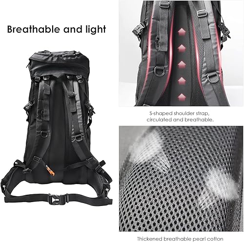 Miniatura 4 de WintMing - Mochila de senderismo de 75 litros con cubierta de lluvia, impermeable, mochila de campamento, zapatos de almacén para hombres y mujeres