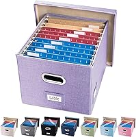 Vista 59 de PRANDOM Caja organizadora de archivos, juego de 1 carpeta plegable decorativa de lino para almacenamiento de archivos colgantes con tapas, gabinete
