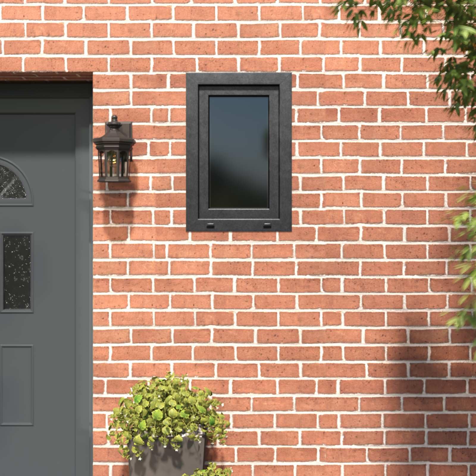 RISOR - Finestra per cantina, 60 x 100 cm, in PVC e vetro, antracite, con telaio a 5 camere, funzione di inclinazione e rotazione, protezione termica, insonorizzazione, vetro isolante per