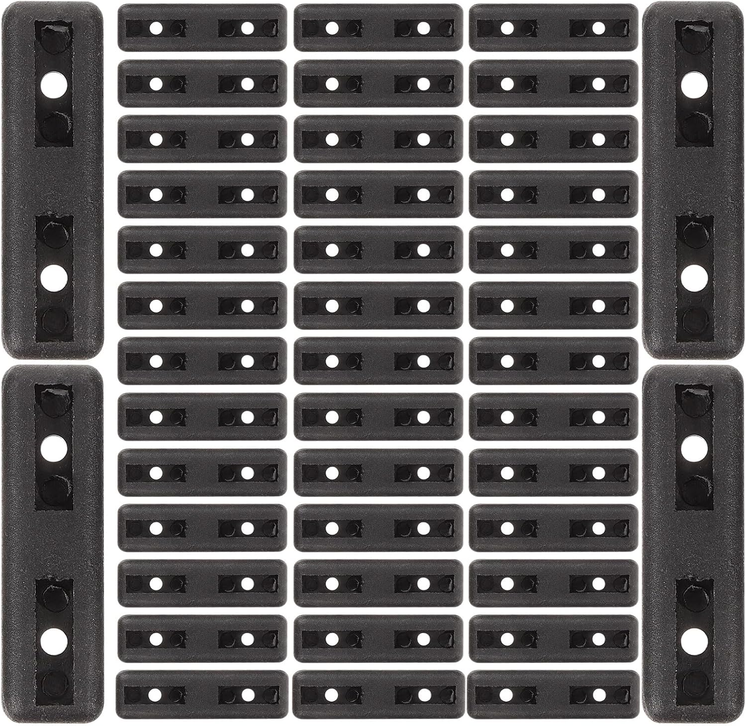 200pcs Black Plastic Furniture Chair Leg Pads Anti-Slip Rectangular Table Foot Pads for Office Desk and Sofa Feet Floor Protection