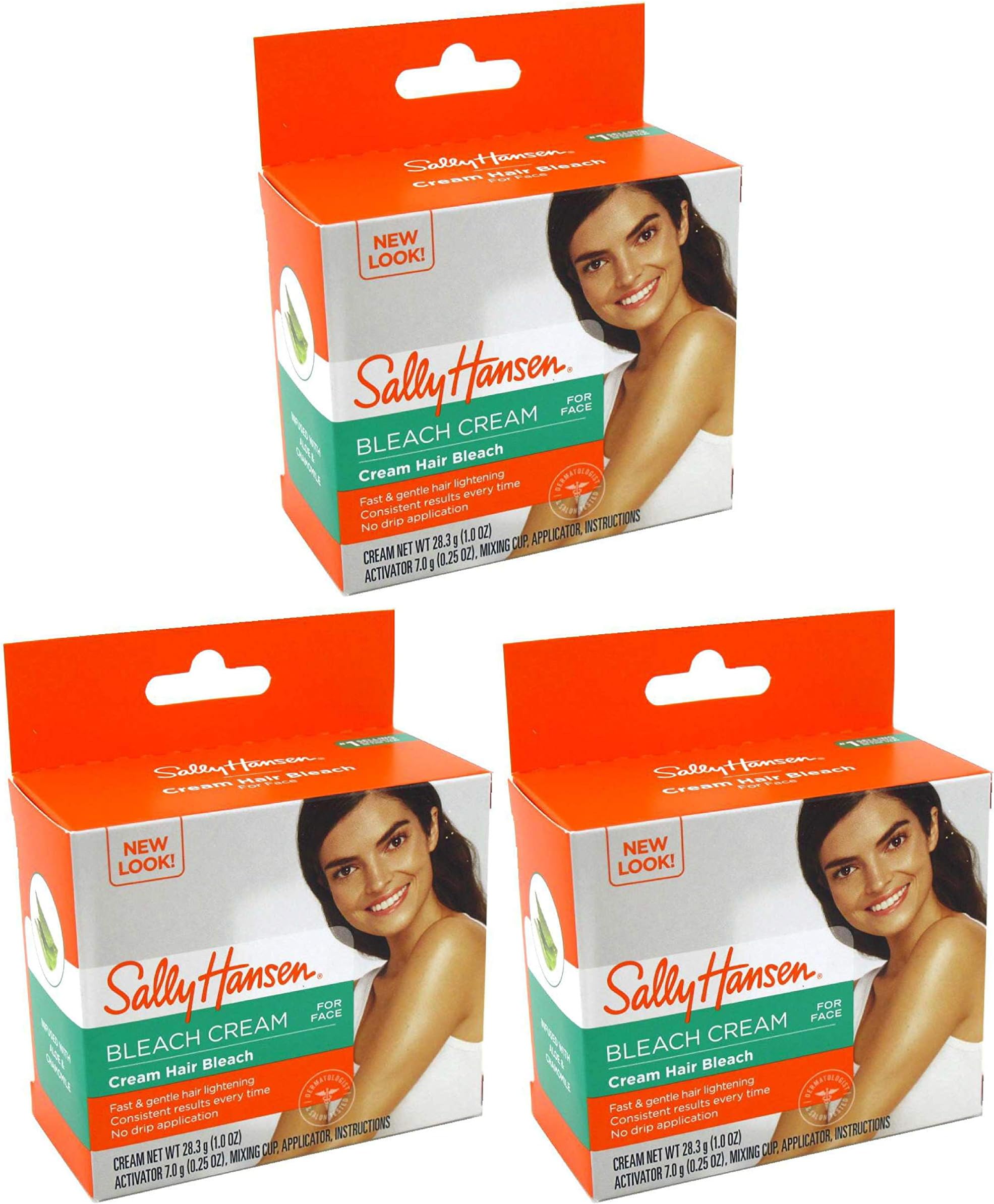 Sally Hansen Creme Hair Bleach For Face (3 Pack) Body