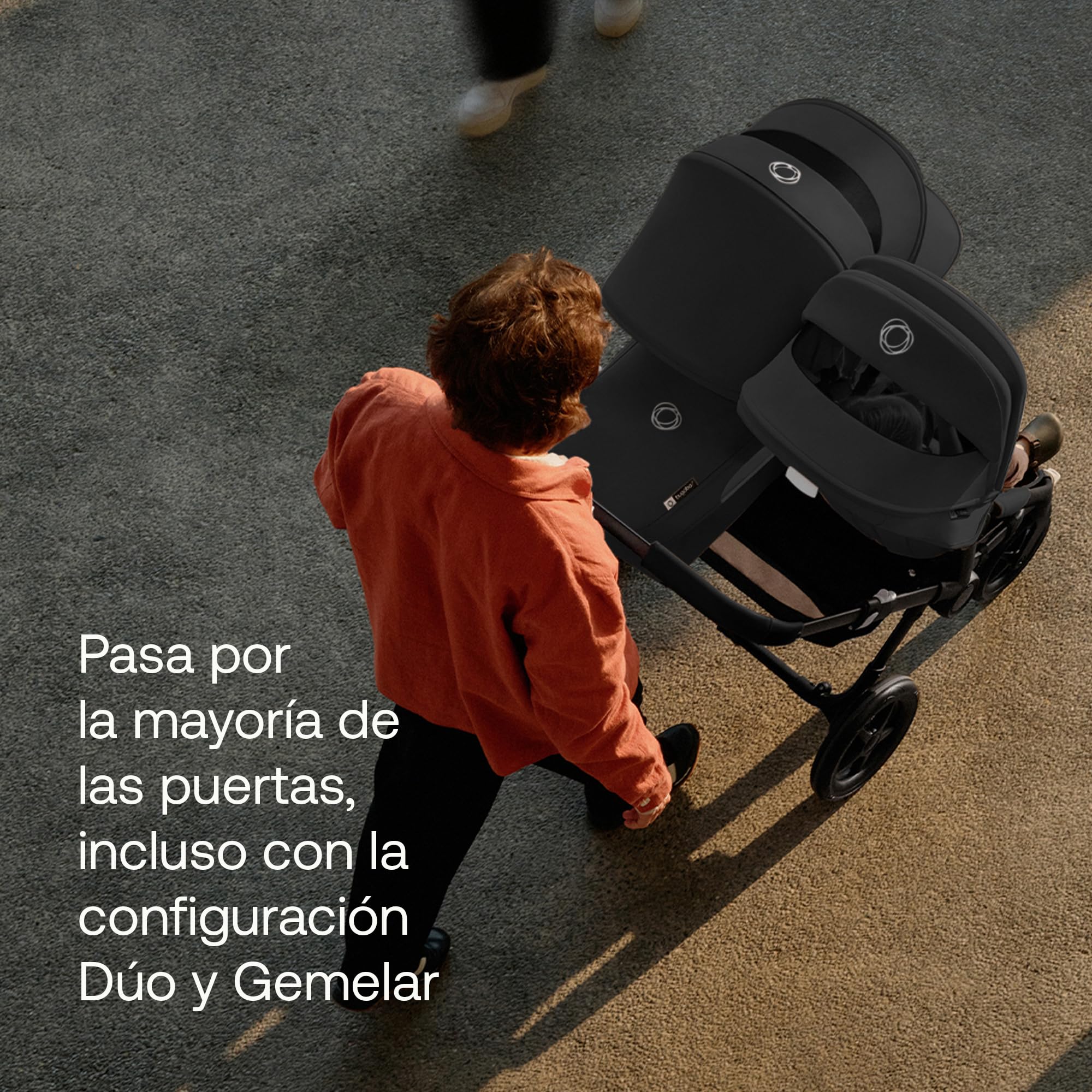 Bugaboo Juego de Extensión Donkey 5 Twin, Convierte tu Donkey 5 Mono en un carrito Twin, De Lado a Lado, Diseño Mejorado, Silla Reversible y Dirección a Una Mano, Stormy Blue