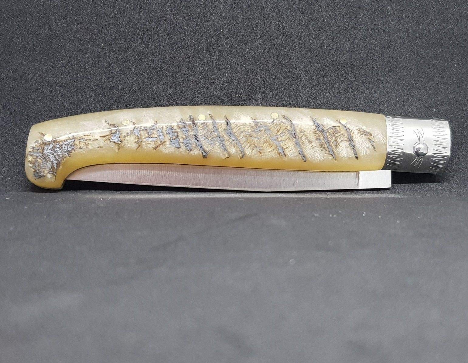 is lunas Coltello SARDO PATTADA Artigianale Manico in Corno Collezione Tascabile da Caccia (20 cm, Misura Grande)