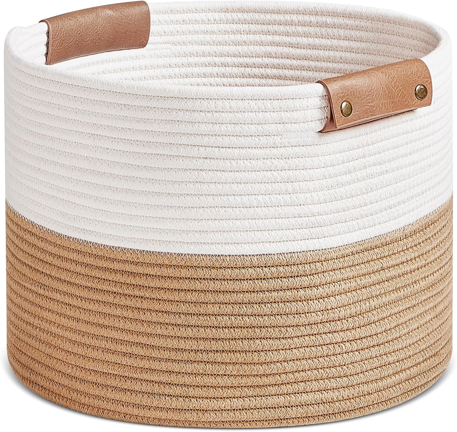 R RUNKA Rope Basket Throw Blanket Basket for Living Room