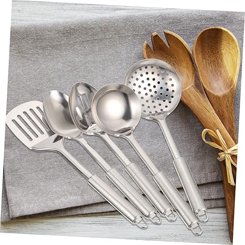 Miniatura 2 de Juego de utensilios de cocina de acero inoxidable para panqueques de ceniza, cuchara ranurada, colador, cucharas, espátulas antiadherentes,