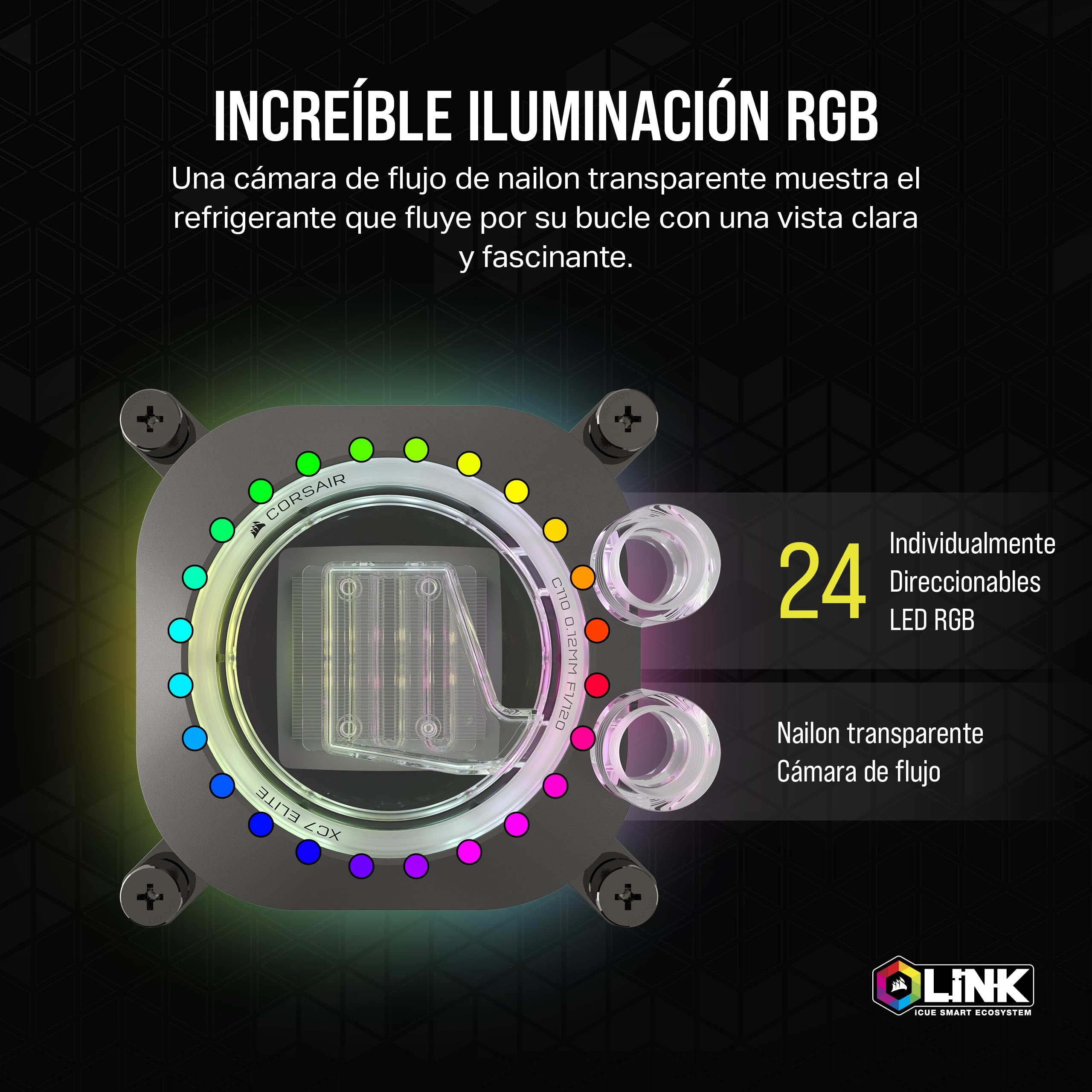 Corsair iCUE Link XC7 RGB Elite Bloque de Refrigeración Líquida para CPU Gris Sigilo