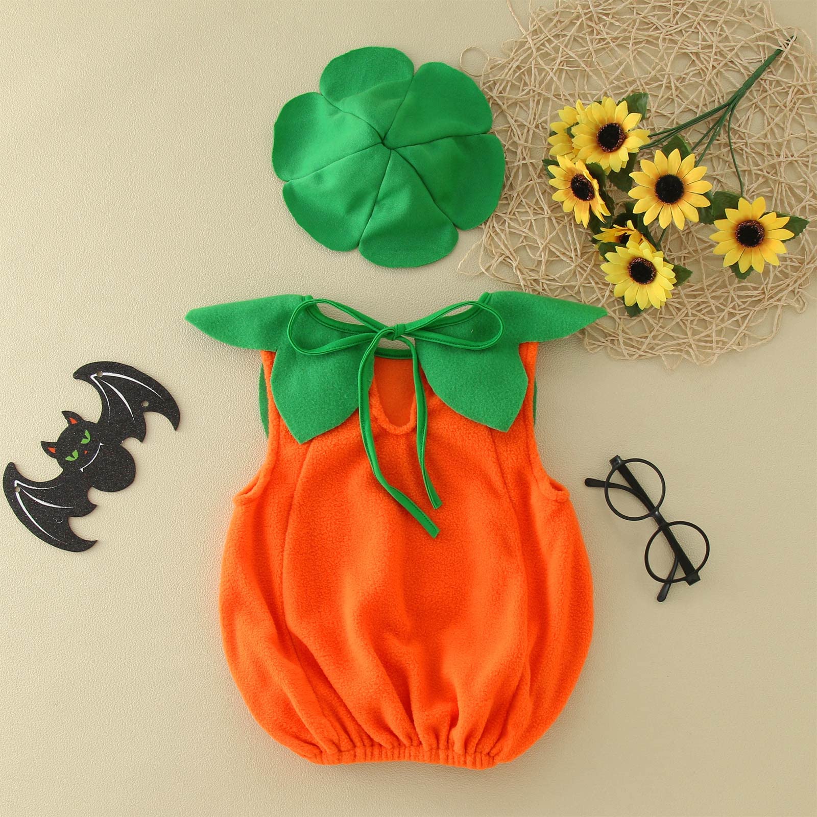 Costume Halloween Bebe Deguisement Citrouille Halloween Enfant Fille Garcon Unisexe Ensemble Citrouille Mignon Déguisement Cosplay Photographie, Costume Citrouille à Capuche Et (Orange #12, 6-12 mois