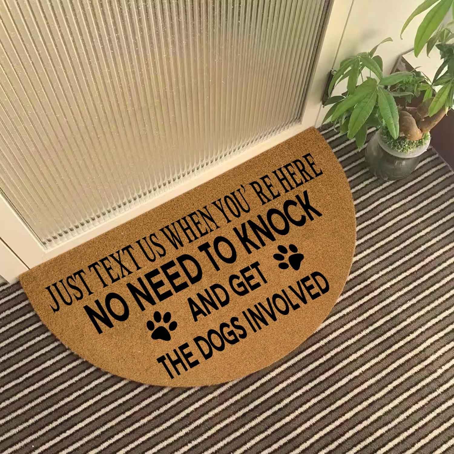 （ I Am Blessed Coming in I Am Blessed Going Out ） Funny Half Round Door Mat Half Circle Front Door Mat Entryway Outdoor Mat with Heavy Duty Anti-Slip Backing Front Porch Welcome Mats 29.5 x 17 inch
