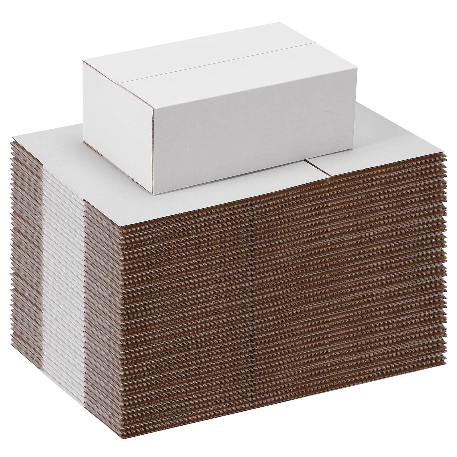 8x5x3 Shipping Boxes Set of 40, White Kraft Corrugated Cardboard Small Boxes Mailers for Packaging(20.3x12.7x7.6 cm)