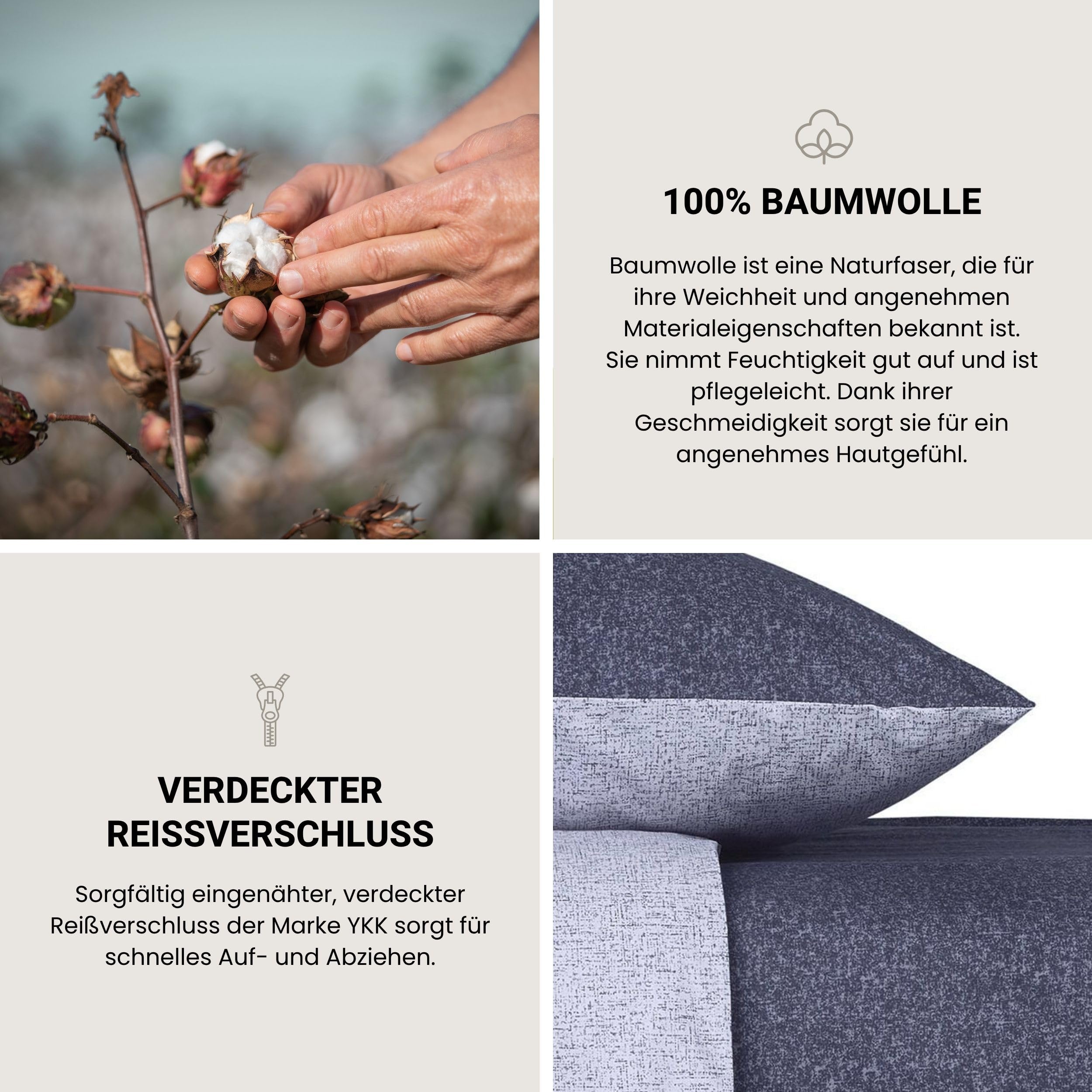 Schiesser Bettwäsche 135x200 cm | 100% Baumwolle | Plum | Zweifarbig