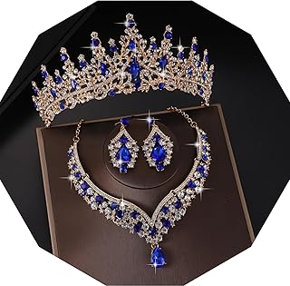 Kamirola Tiaras and Crowns for Women,Tiaras Earrings Necklace, Crystal Bridal Jewelry Set, Costume Party
