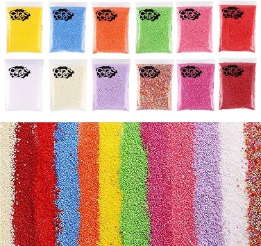DECORA 240000 Pieces 2-3mm Mini Foam Balls Rainbow Foam Beads Decorative Slime Beads for Slime Doll Vase Filling 12 Pack