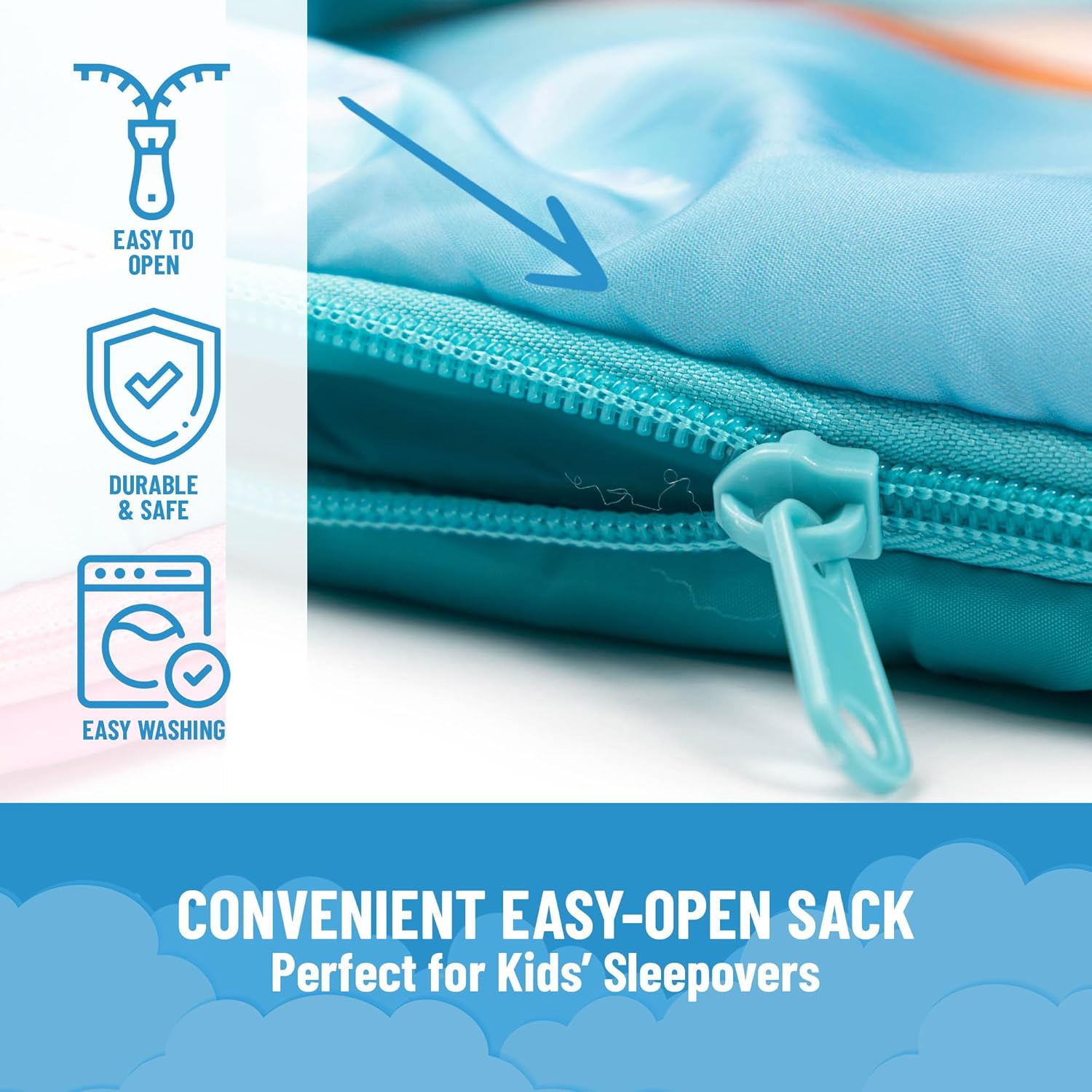 Jay Franco Disney Frozen Sparkle Slumber Sack - Cozy & Warm Kids Lightweight Slumber Bag/Sleeping Bag - Featuring Anna and Elsa (Official Disney Product) - Image 3