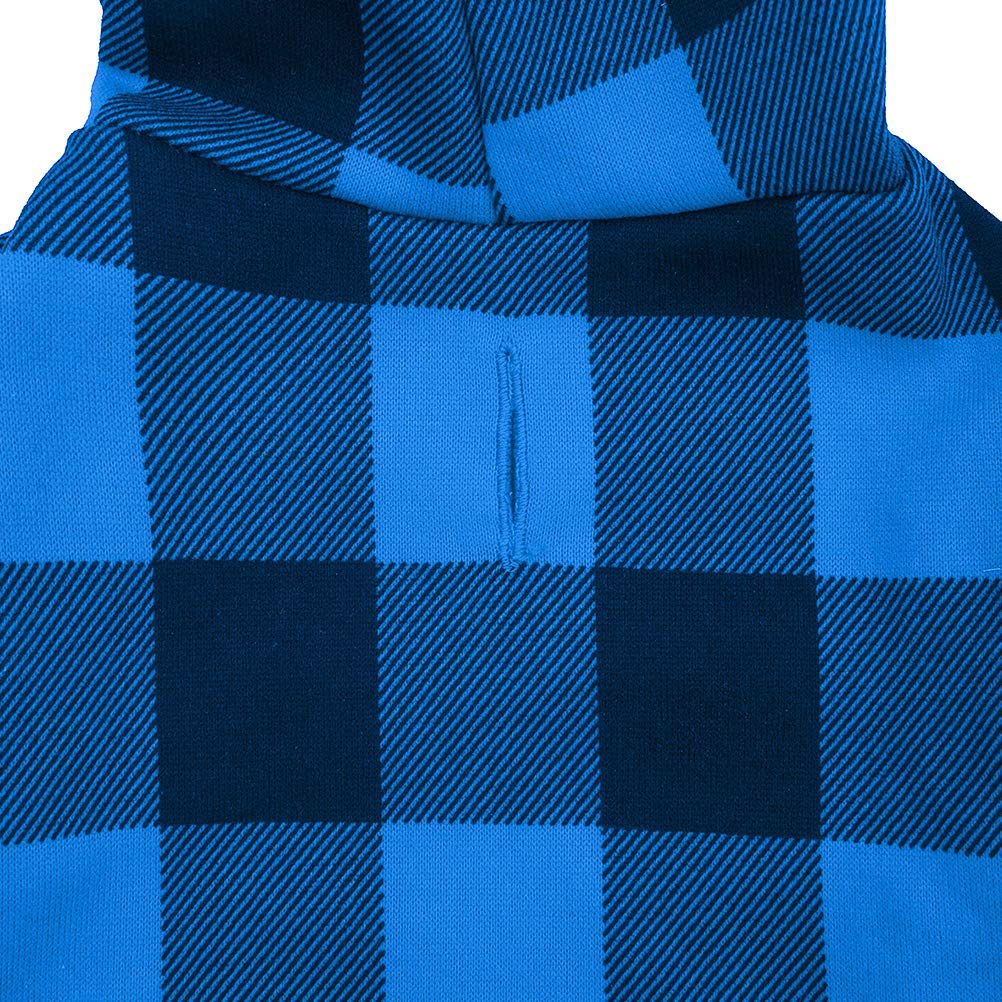 KOOLTAIL Plaid Dog Jumper with Hat and Pocket, Fleece Dog Sweatshirt, Warm Winter Cold Weather Coat Blue L Xl - Image 3